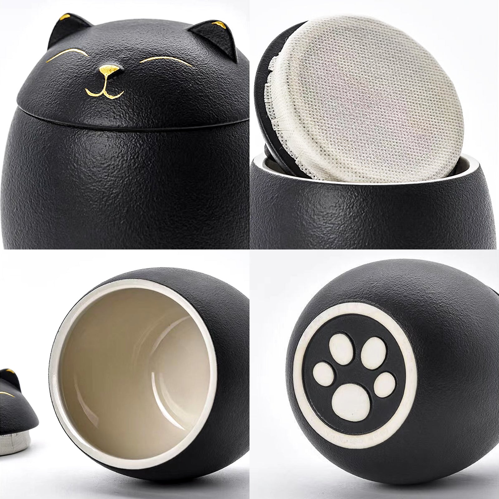 Cute Cat Urn Personalized with Name Engraved Pet Cremation Memorial Urns For Ashes - MACIFECI