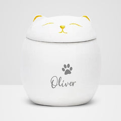 Cute Cat Urn Personalized with Name Engraved Pet Cremation Memorial Urns For Ashes - MACIFECI