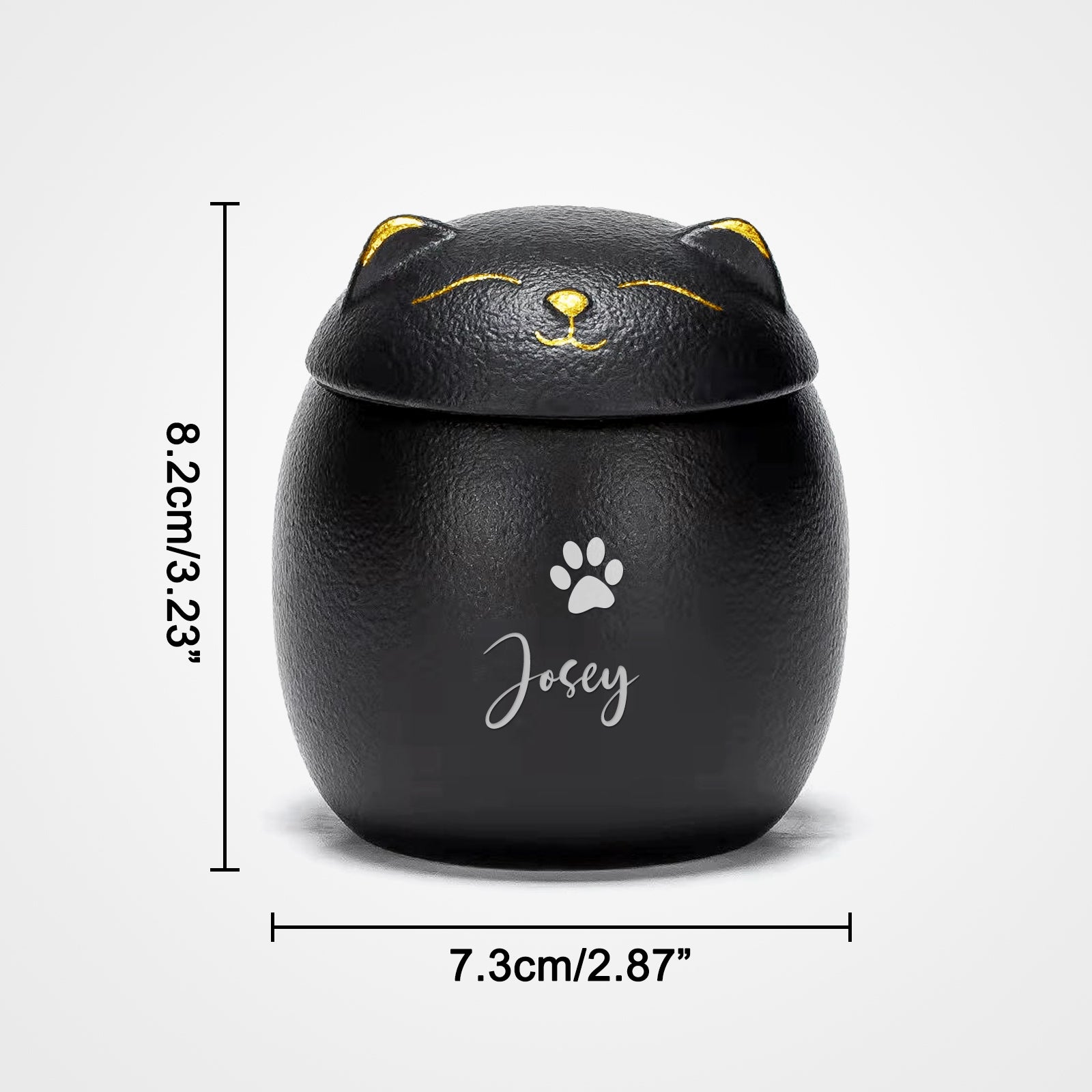 Cute Cat Urn Personalized with Name Engraved Pet Cremation Memorial Urns For Ashes - MACIFECI