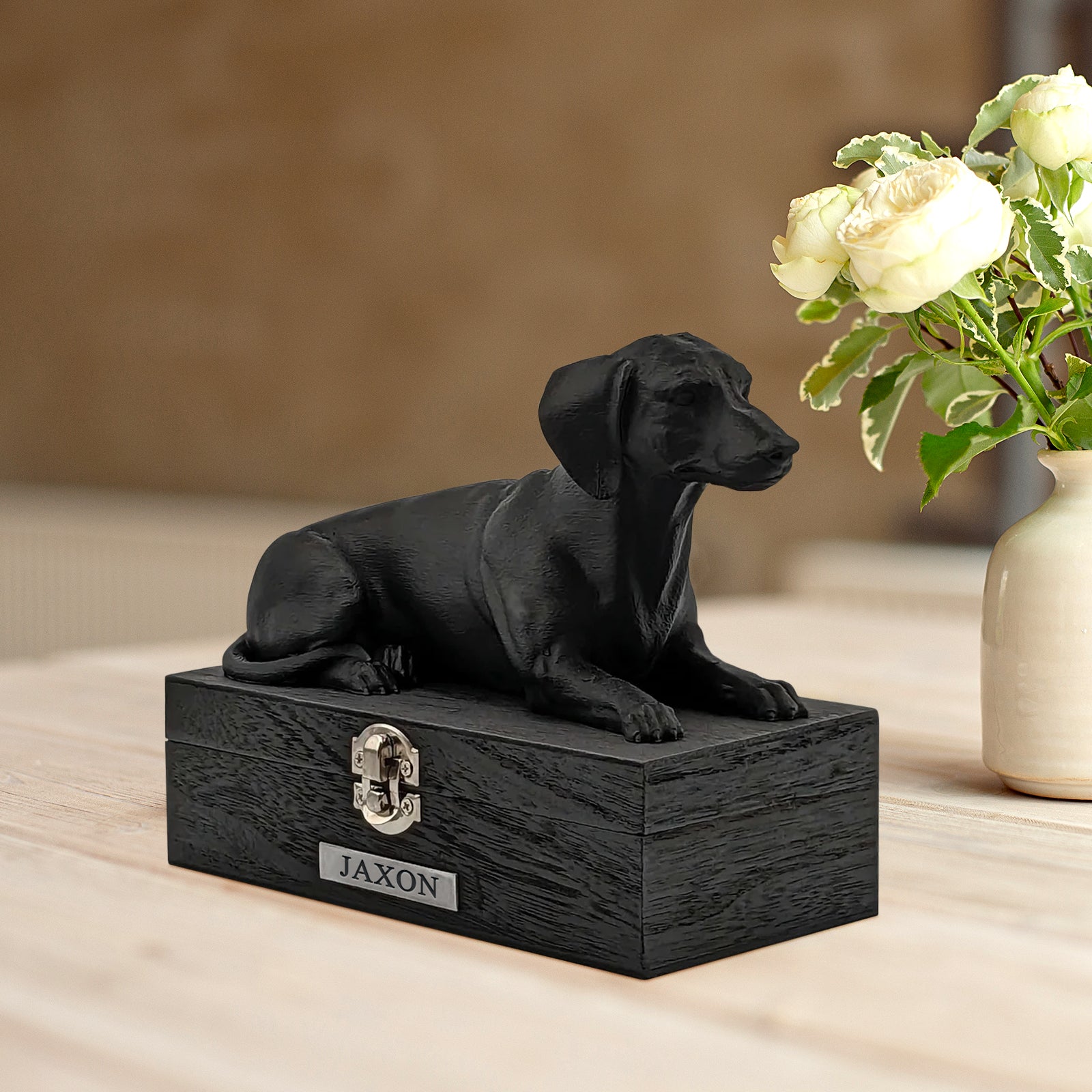 Dachshund Custom Engraved Pet Urns with Name Personalized Dog Ashes Box - MACIFECI