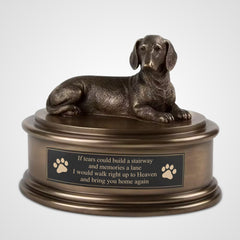 Dachshund Metal Dog Urns Box Custom Engraved Cremation Urns - MACIFECI