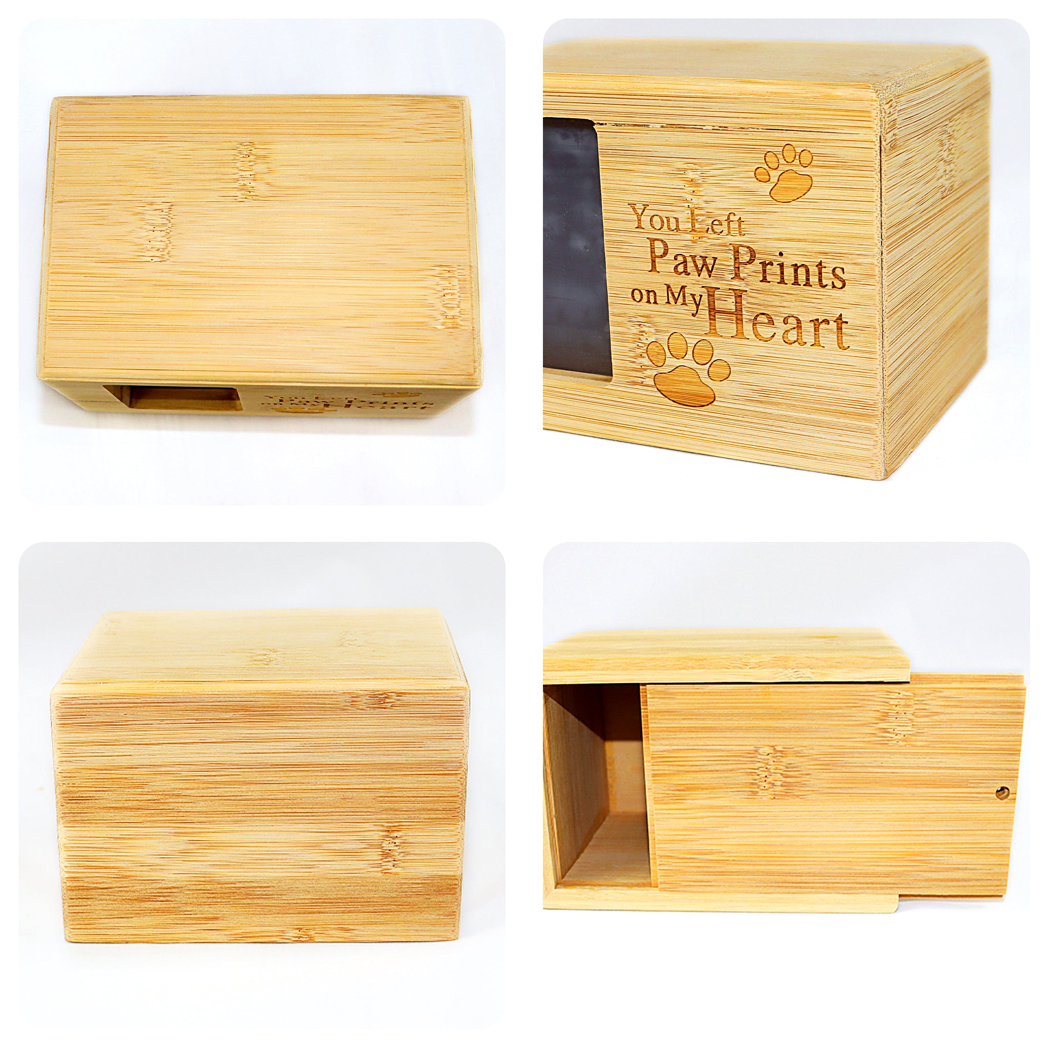 Personalized Wood Pet Cremation Urns with Photo for Ashes, Dog Memorial Keepsake Box - MACIFECI