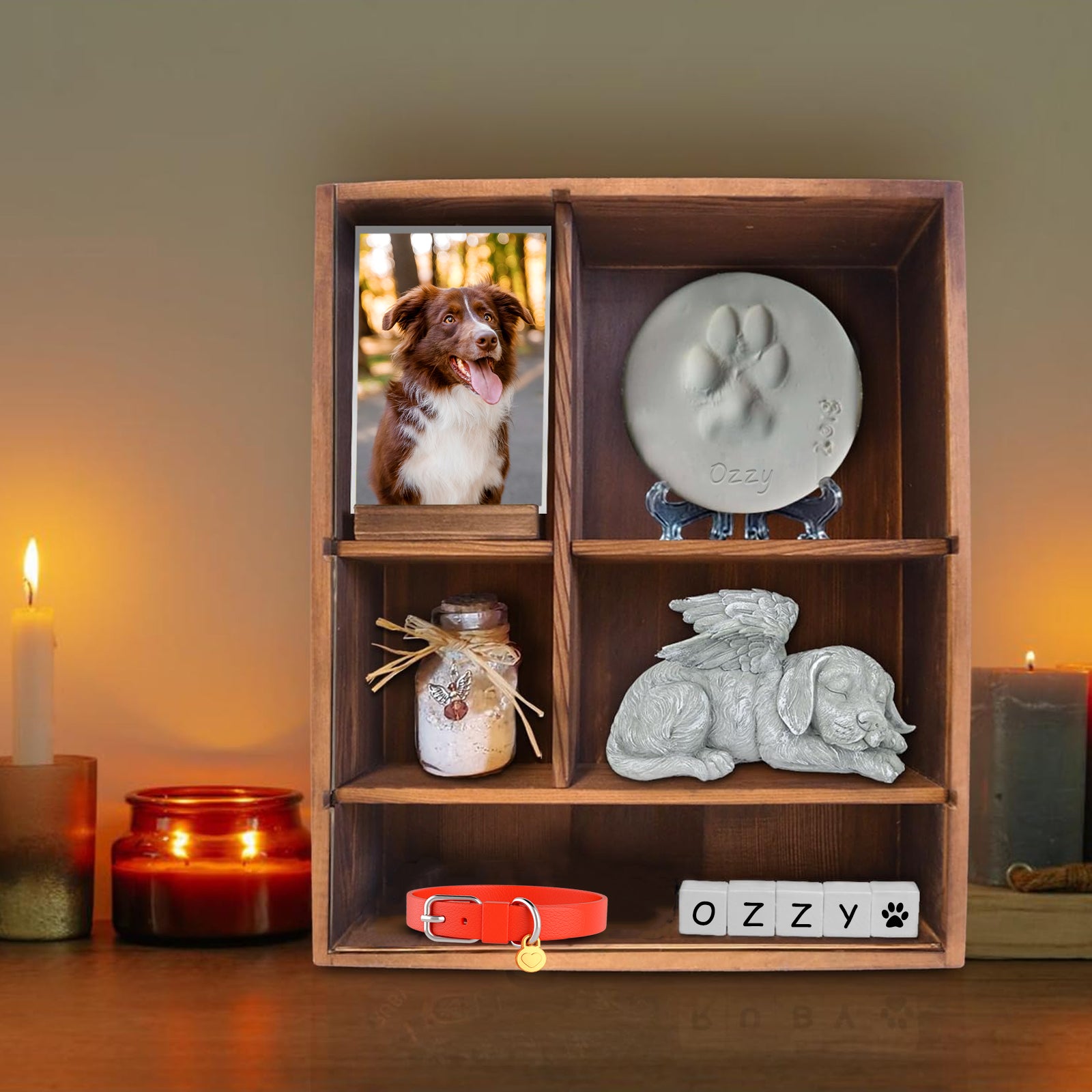 Dog Memorial Shadow Box Loss Pet Remembrance Memory Keepsake - MACIFECI