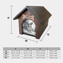 Doghouse Custom Pet Memorial Urn Personalized Dog Ashes Box with Picture Frame - MACIFECI