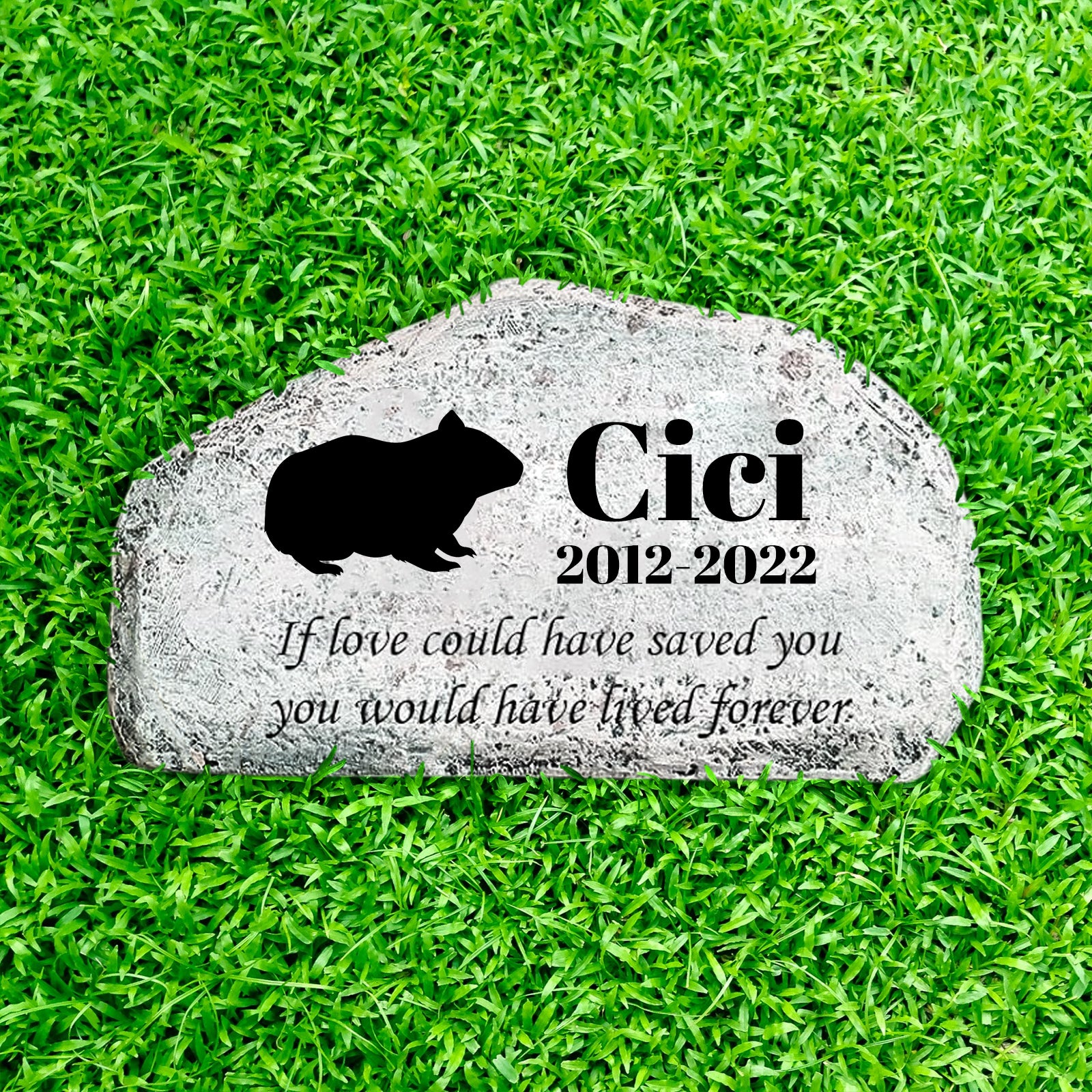 Guinea Pig Garden Memorial Stone Personalized Laser Engraved Pet Memorial Plaques - MACIFECI