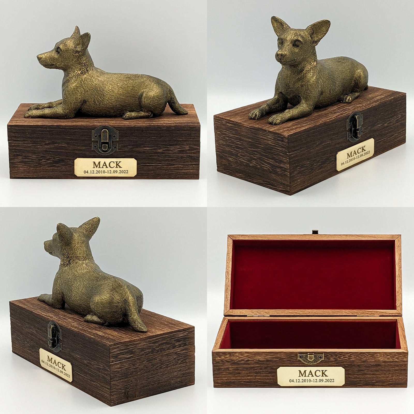 Jack Russell Ashes Box Personalized Pet Memorial Urns with Name Engraved - MACIFECI