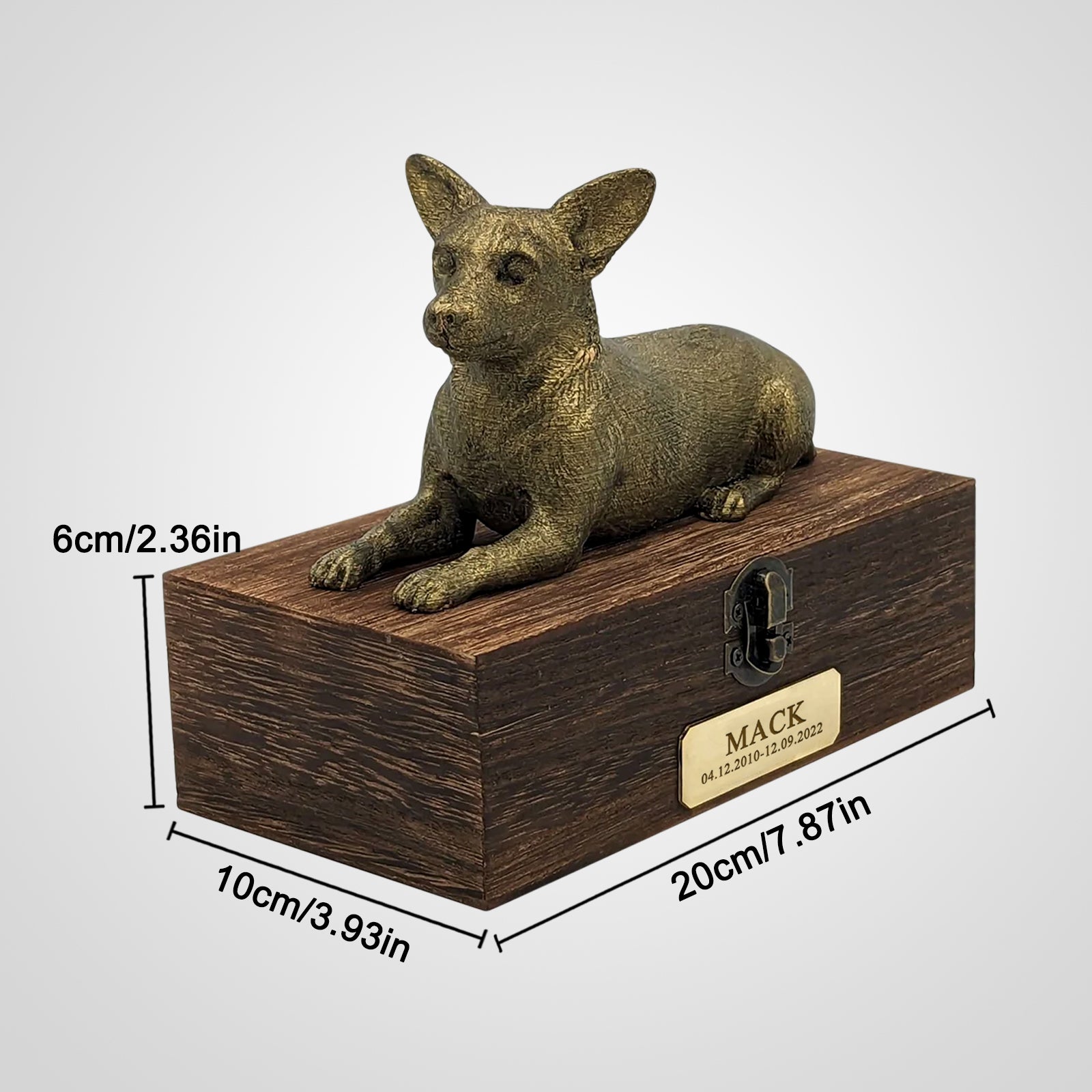 Jack Russell Ashes Box Personalized Pet Memorial Urns with Name Engraved - MACIFECI