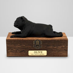 Personalized Bulldog Ashes Urn with Name Custom Dog Memorial Box - MACIFECI