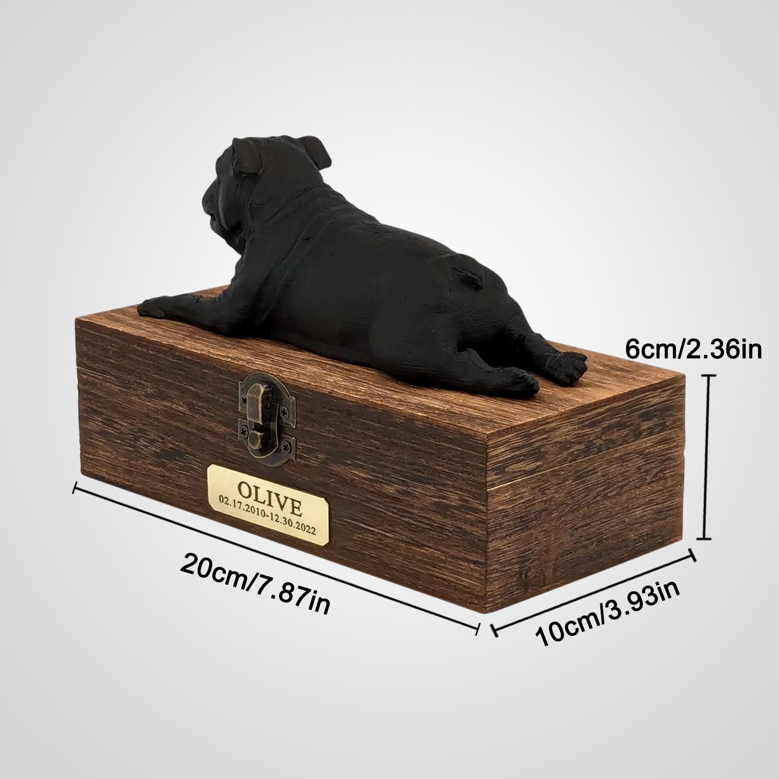 Personalized Bulldog Ashes Urn with Name Custom Dog Memorial Box - MACIFECI