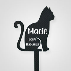 Personalized Cat Memorial Grave Marker for Outdoor Burial & Remembrance - MACIFECI