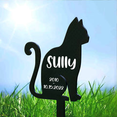 Personalized Cat Memorial Grave Marker for Outdoor Burial & Remembrance - MACIFECI