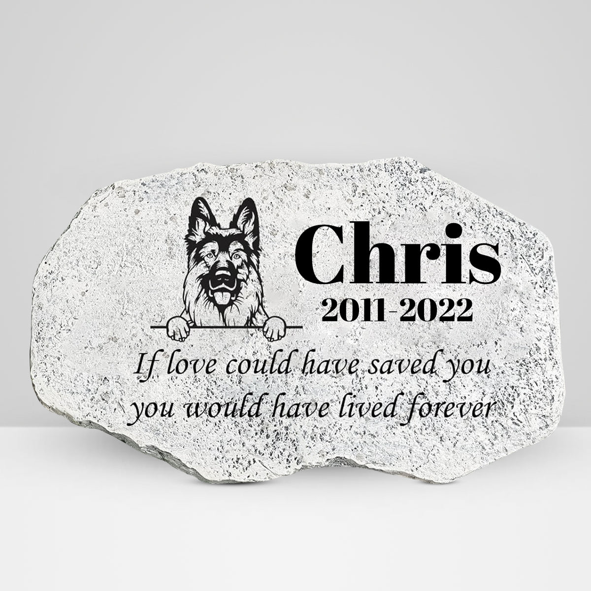 Personalized Dog Memorial Plaques with Name Custom Pet Grave Stones for Garden - MACIFECI