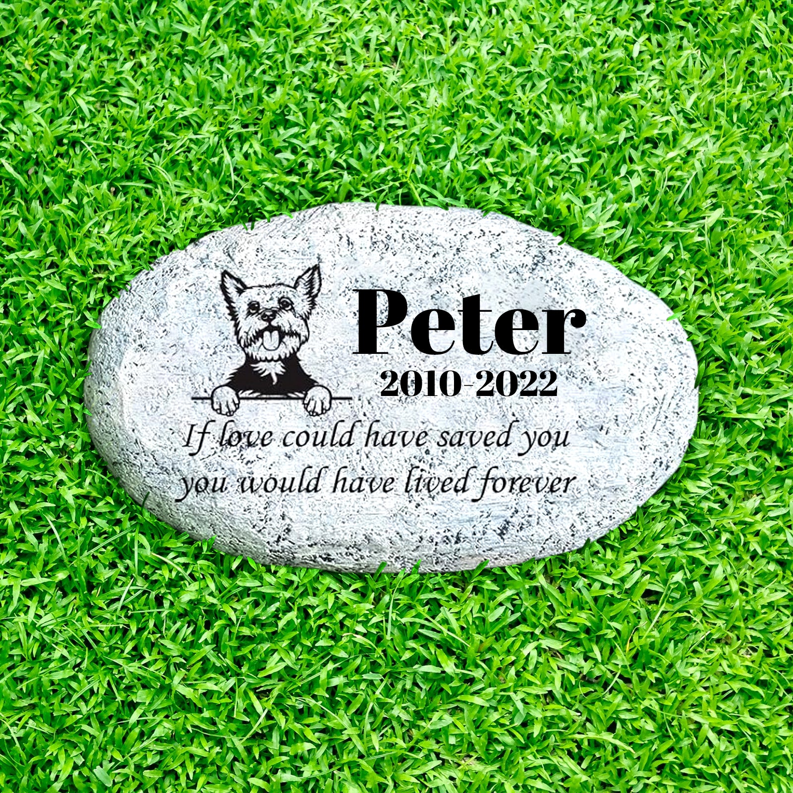 Personalized Dog Memorial Plaques with Name Custom Pet Grave Stones for Garden - MACIFECI