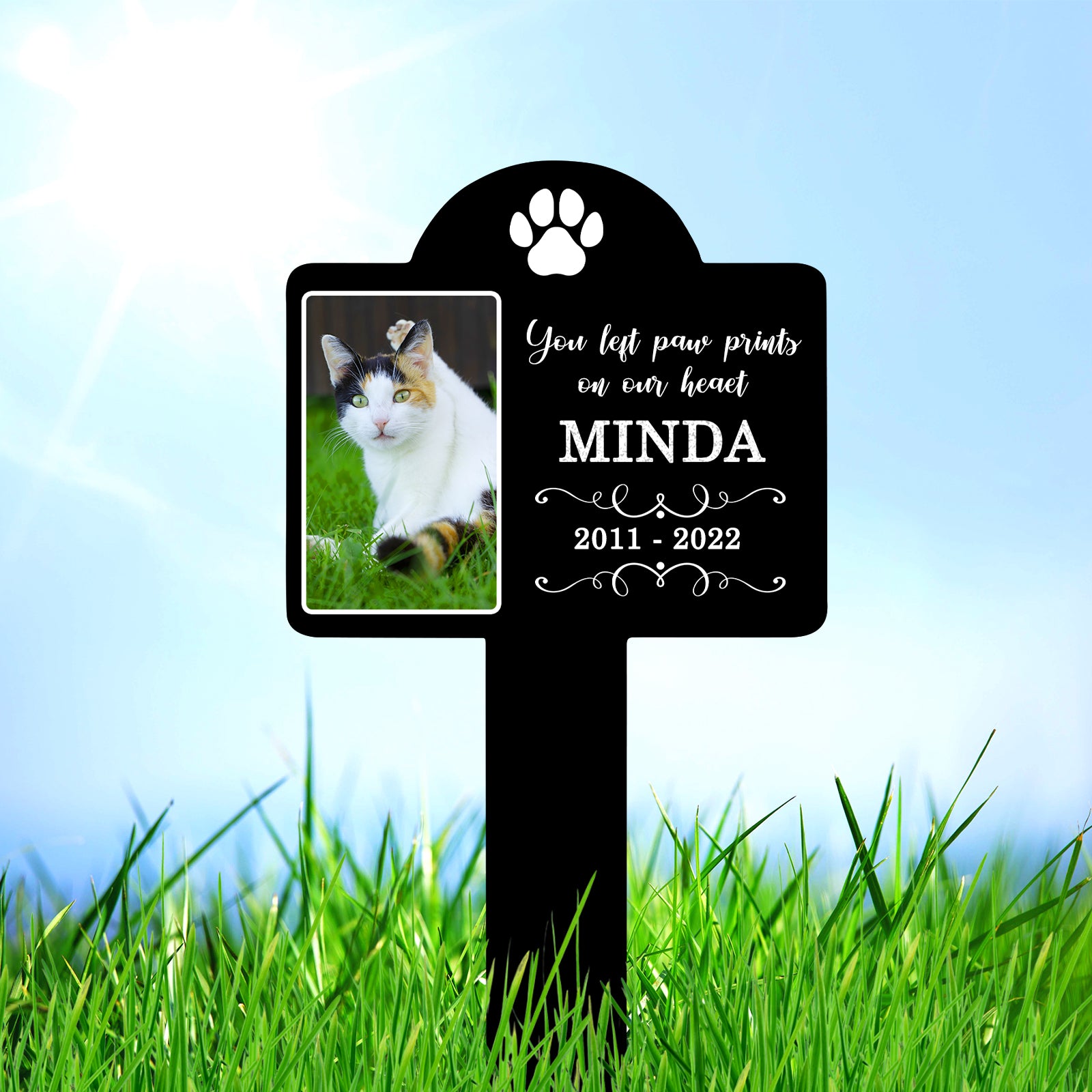 Personalized Dog Memorial Stake Custom Grave Marker Plaque for Pet Loss Bereavement - MACIFECI