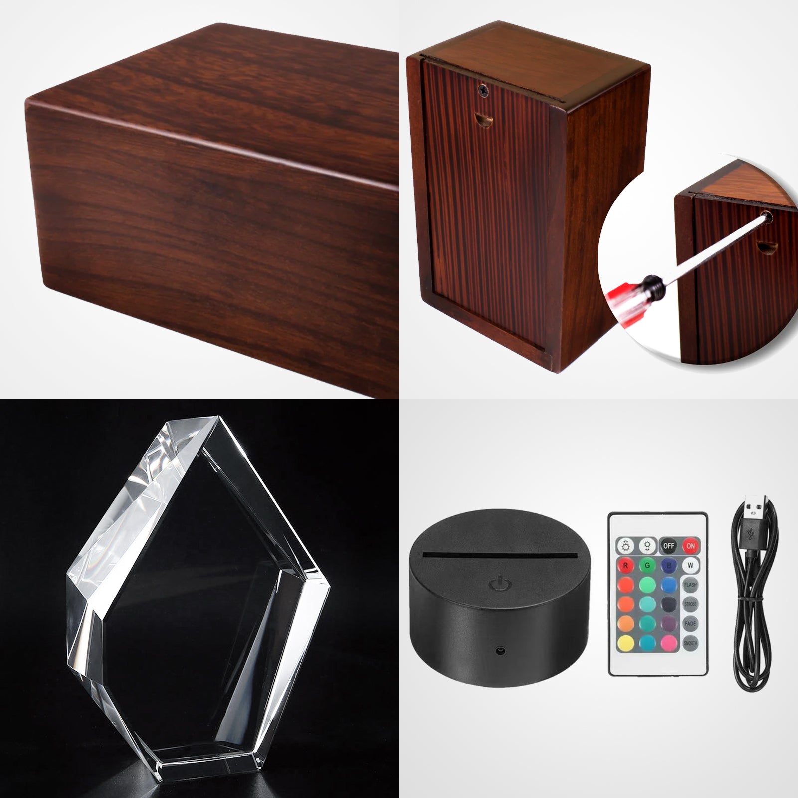 Personalized Pet Cremation Urn Set with 3D Crystal Photo for Dog Keepsakes - MACIFECI