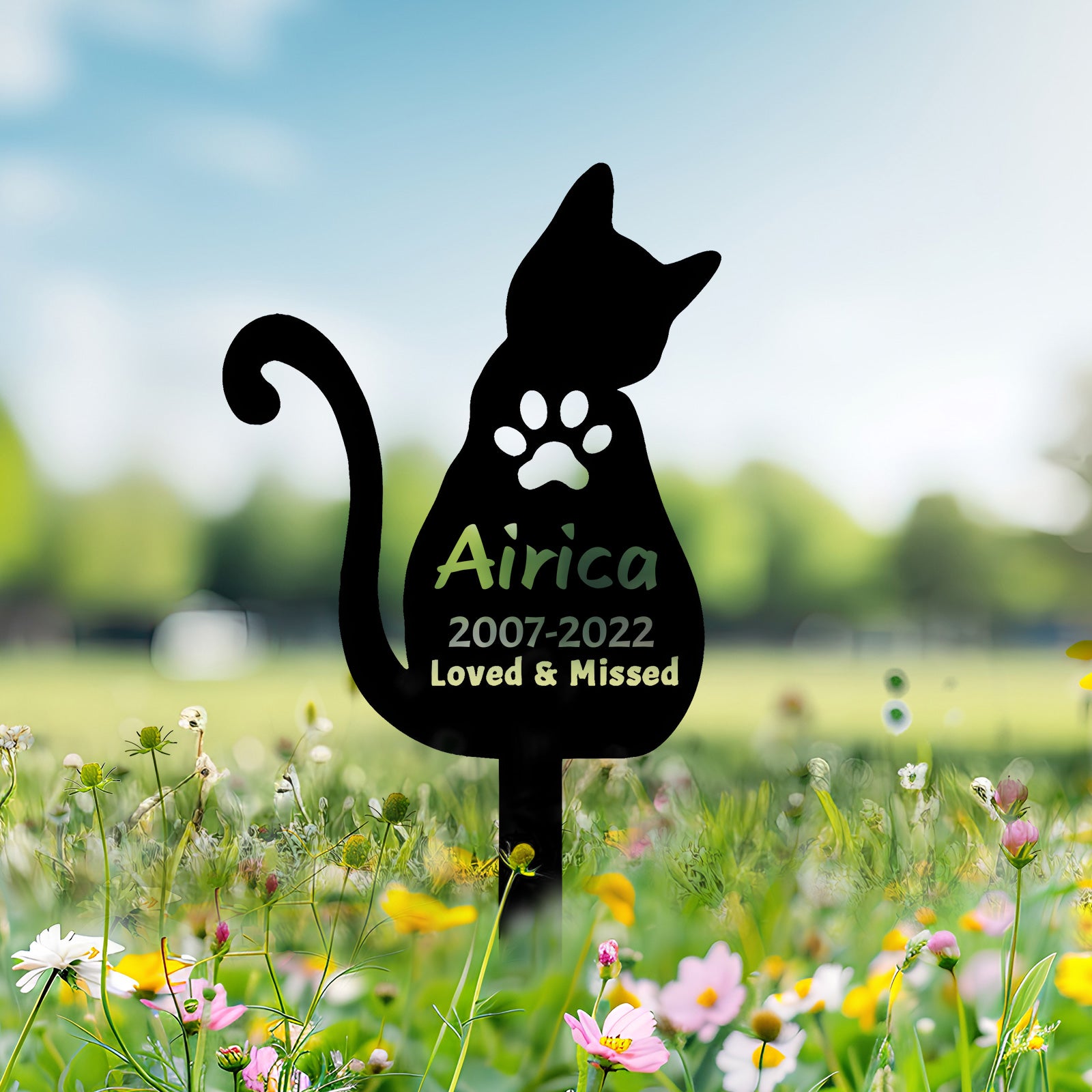 Personalized Pet Memorial Plaque Custom Cat & Pet Name Plaque for Garden & Remembrance - MACIFECI