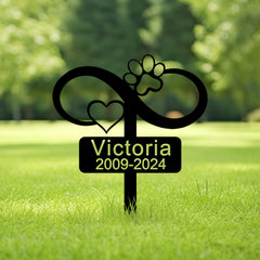 Personalized Pet Memorial Plaque Laser Engraved Steel Grave Marker for Outdoor Garden Stake - MACIFECI