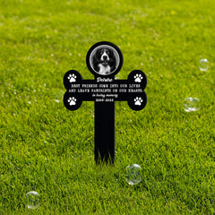 Personalized Pet Memorial Plaques with Photo Dog & Cat Remembrance Stake for Garden, Yard, and Cemetery - MACIFECI