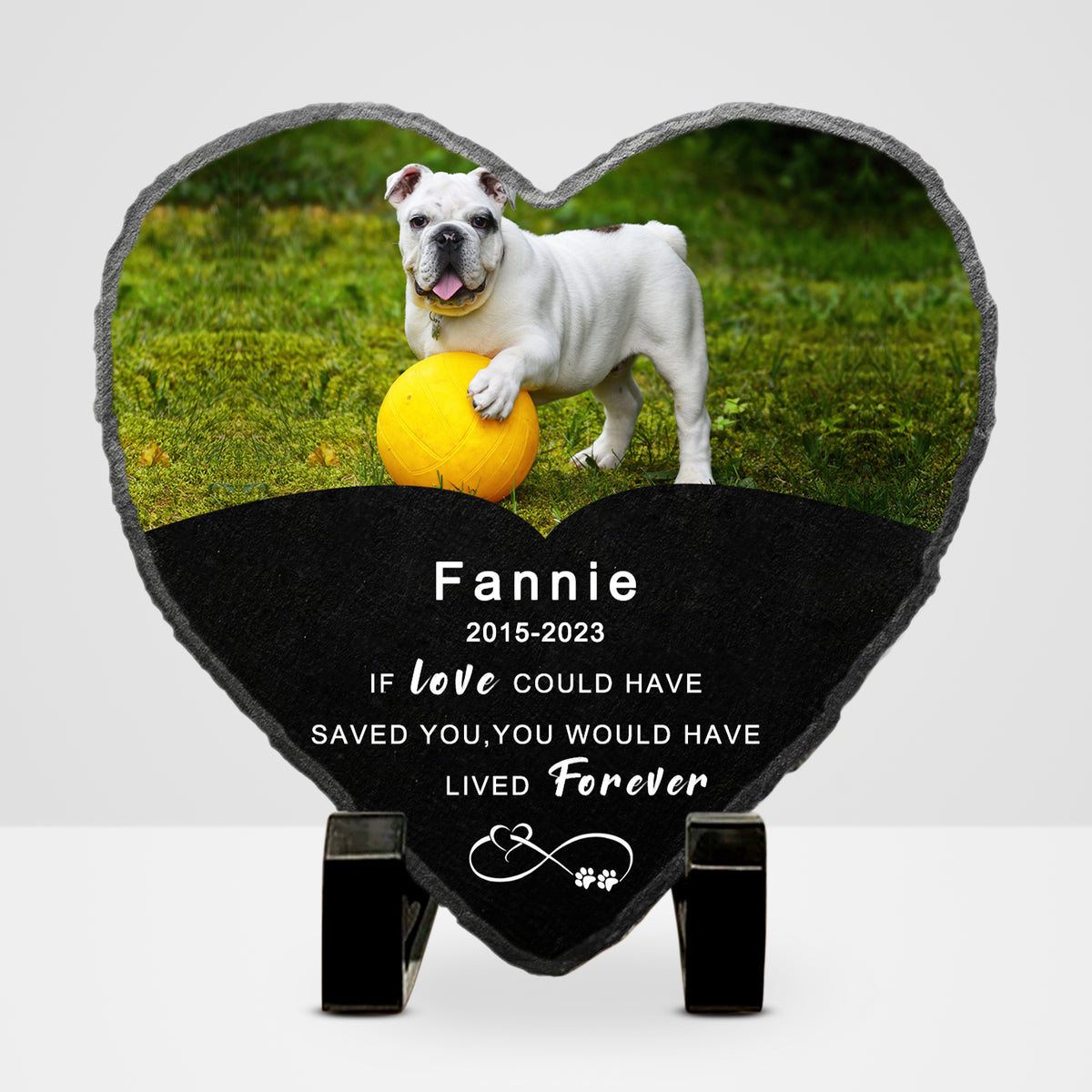 Personalized Pet Memorial Stone with Picture for Loss of Dog - MACIFECI