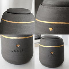 Personalized Pet Memorial Urn Handmade Ceramic Keepsake Urn for Cats and Dogs with Engraved Name - MACIFECI