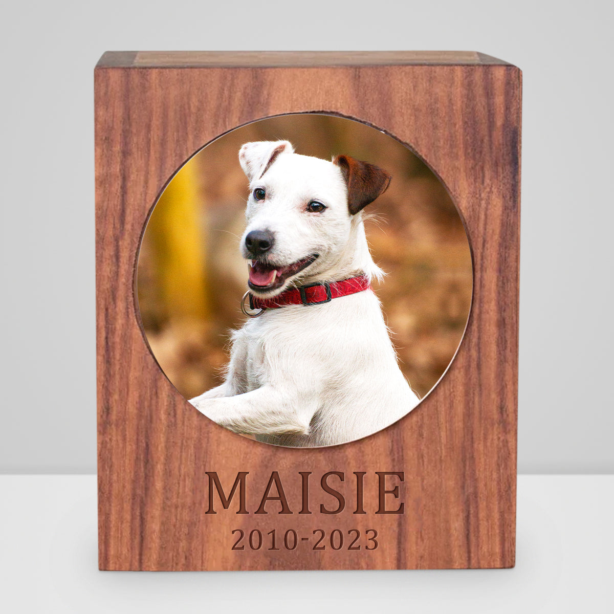 Personalized Pet Memorial Urn for Dogs and Cats Custom Keepsake Wooden Box for Ashes - MACIFECI