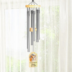 Personalized Pet Memorial Wind Chimes with Pictures for Loss of Dog - MACIFECI