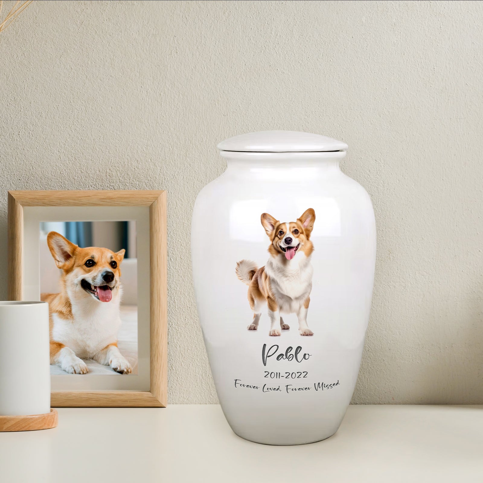 Personalized Pet Photo Urn for Cats & Dogs Custom Engraved Cremation Urns for Ashes - MACIFECI