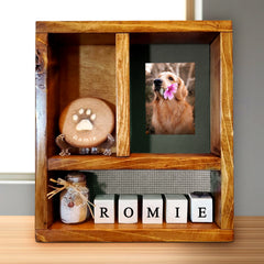 Personalized Pet Shadow Box with Name Engraved for Dog and Cat Memories - MACIFECI