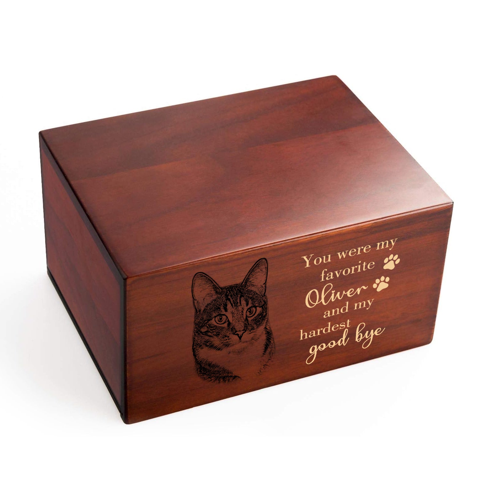 Personalized Photo Wooden Pet Urns For Ashes Box With Name Engraved - MACIFECI