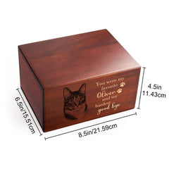 Personalized Photo Wooden Pet Urns For Ashes Box With Name Engraved - MACIFECI