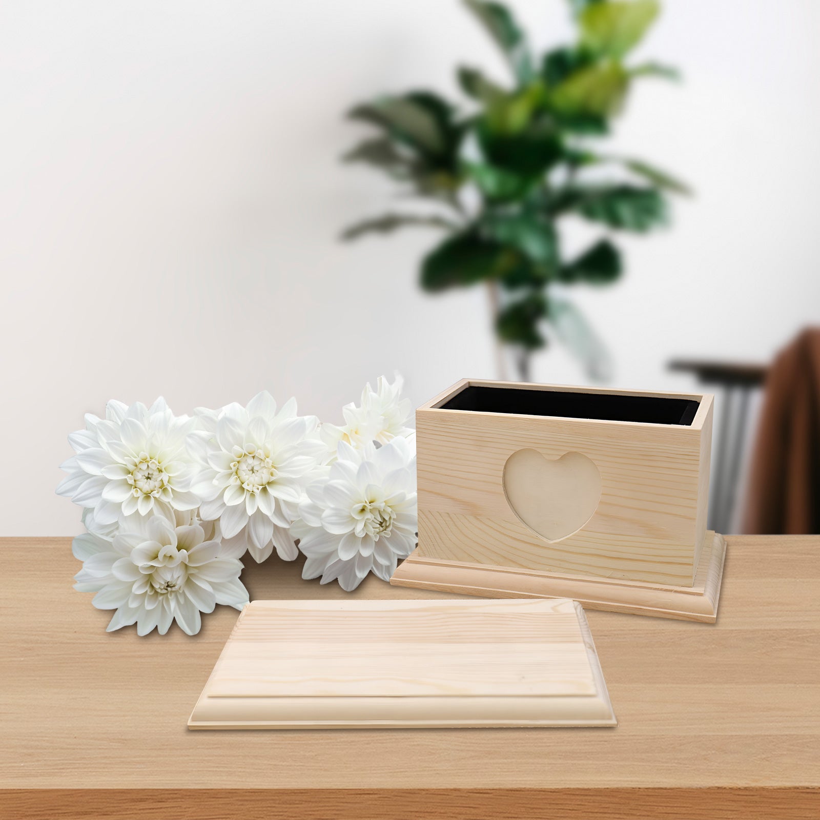 Personalized Wood Pet Urn for Dog / Cats Custom Cremation Keepsake Boxes with Photo Frame - MACIFECI