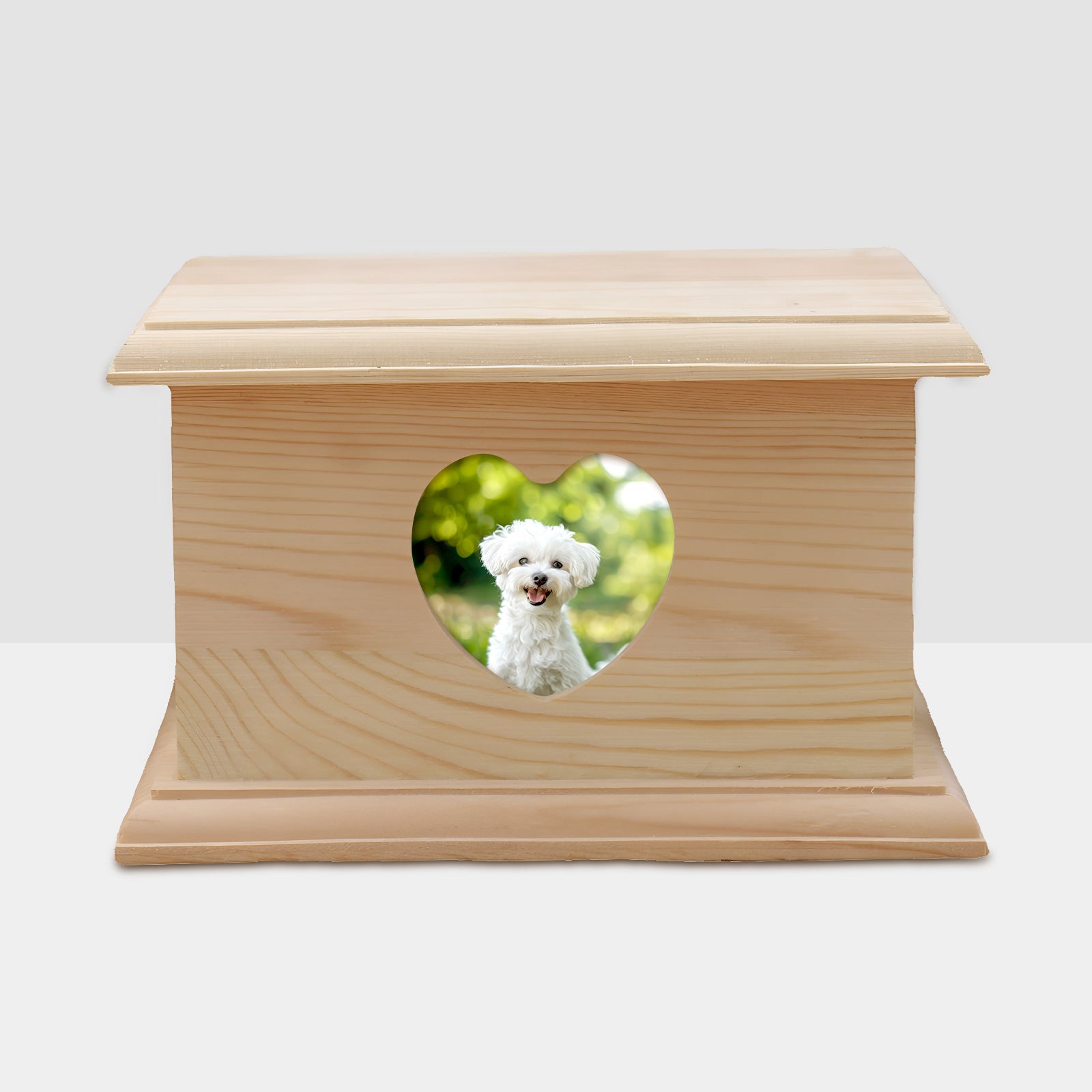 Personalized Wood Pet Urn for Dog / Cats Custom Cremation Keepsake Boxes with Photo Frame - MACIFECI