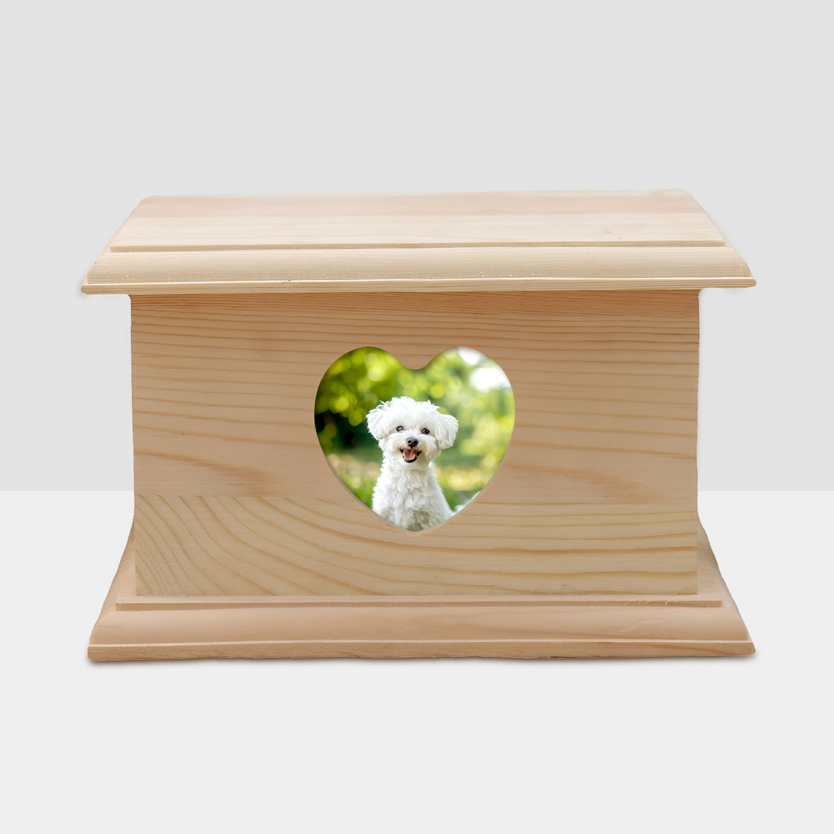 Personalized Wood Pet Urn for Dog / Cats Custom Cremation Keepsake Boxes with Photo Frame - MACIFECI