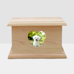 Personalized Wood Pet Urn for Dog / Cats Custom Cremation Keepsake Boxes with Photo Frame - MACIFECI