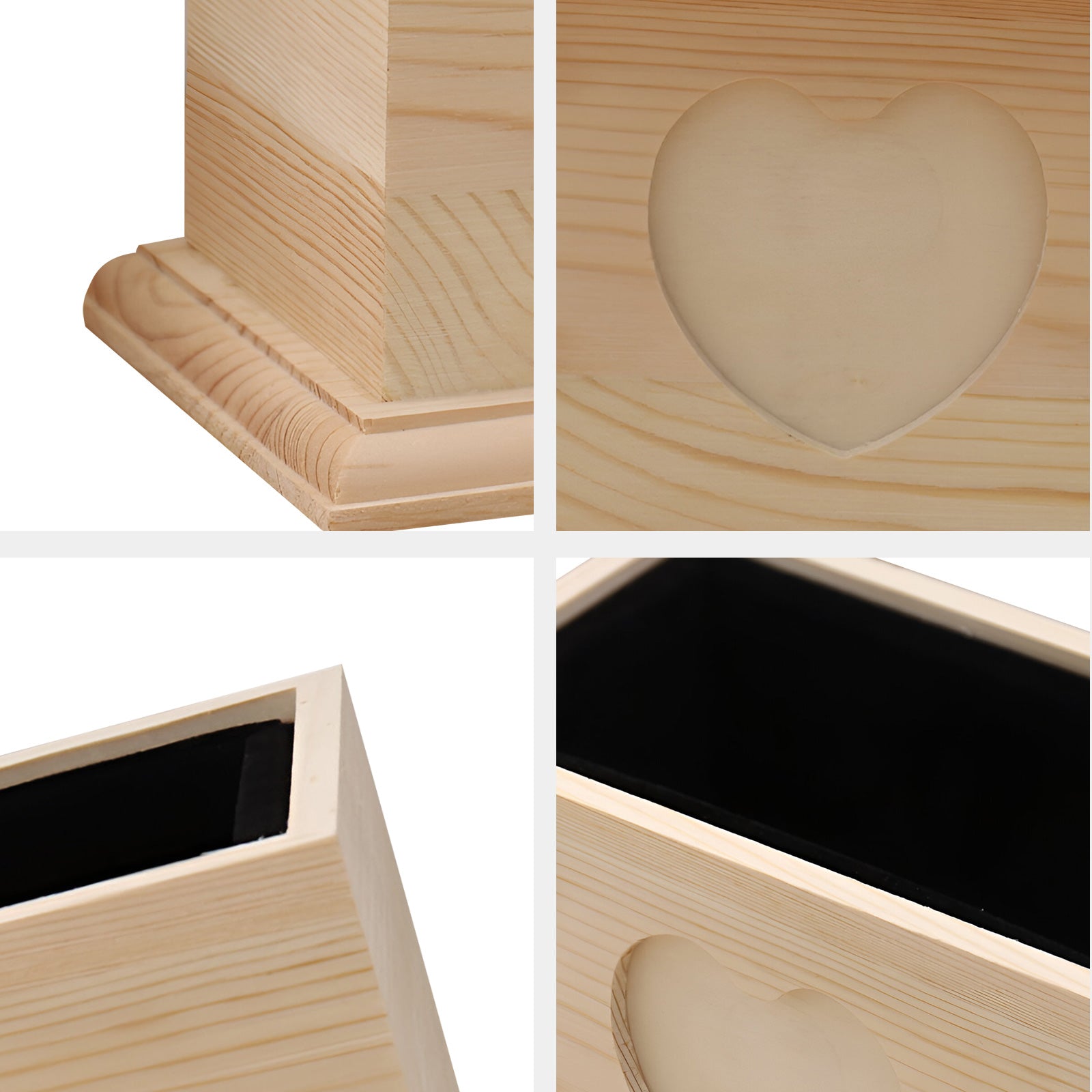 Personalized Wood Pet Urn for Dog / Cats Custom Cremation Keepsake Boxes with Photo Frame - MACIFECI