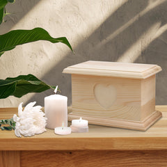 Personalized Wood Pet Urn for Dog / Cats Custom Cremation Keepsake Boxes with Photo Frame - MACIFECI