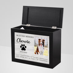 Personalized Wooden Lighted Pet Memorial Urn with Photo for Dog/Cat Ashes - MACIFECI