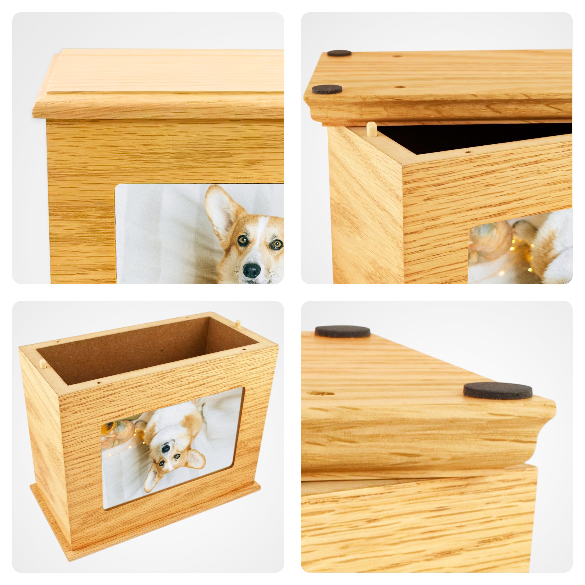 Personalized Wooden Pet Cremation Boxes with Photo Custom Dog Urn For Ashes - MACIFECI