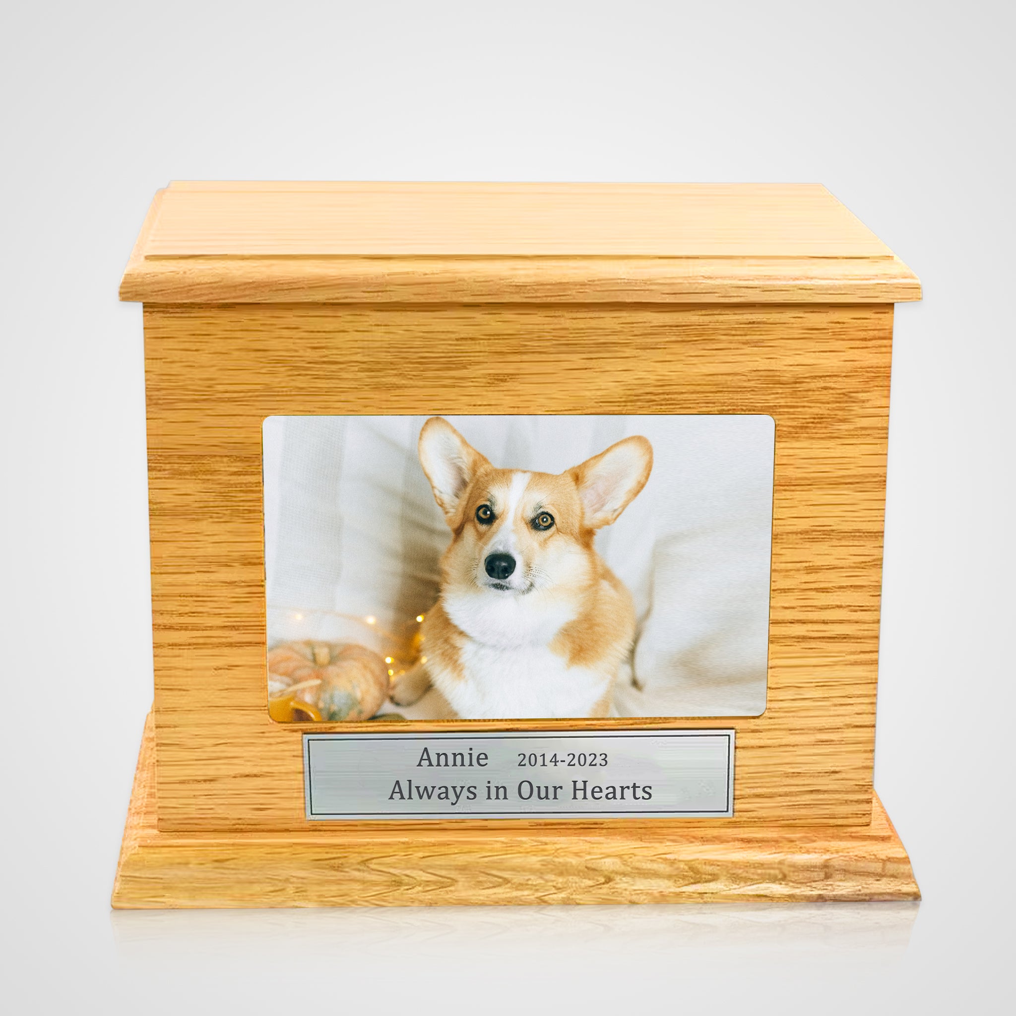 Personalized Wooden Pet Cremation Boxes with Photo Custom Dog Urn For Ashes - MACIFECI