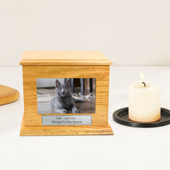 Personalized Wooden Pet Cremation Boxes with Photo Custom Dog Urn For Ashes - MACIFECI