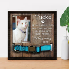 Pet Memorial Frame with Collar Personalized Dog Remembrance Gift - MACIFECI