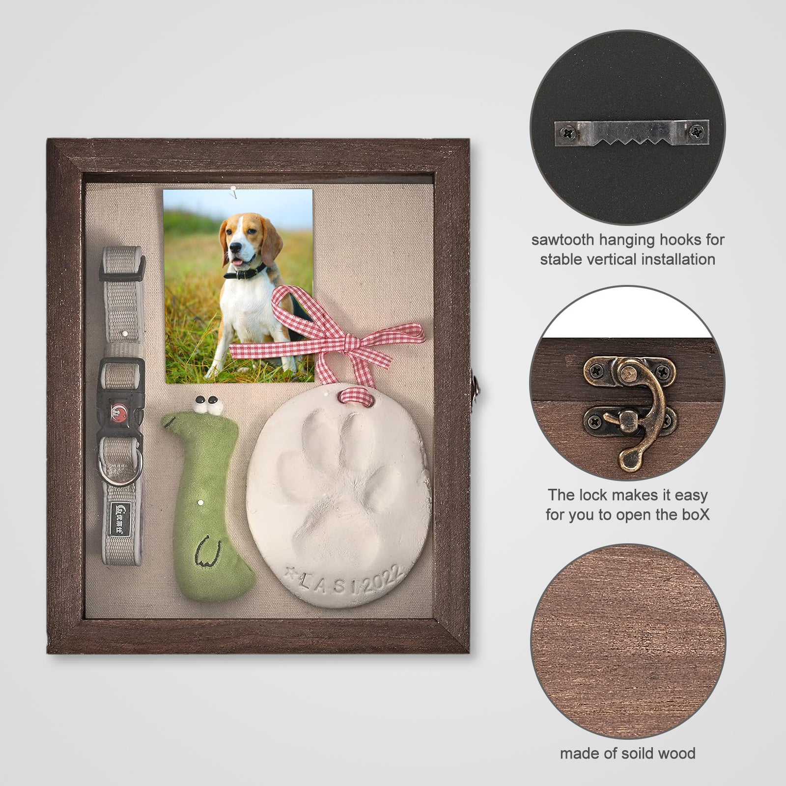 Pet Memorial Shadow Box Frame for Lost Pet Dog Remembrance Gift for Pet Lovers - MACIFECI