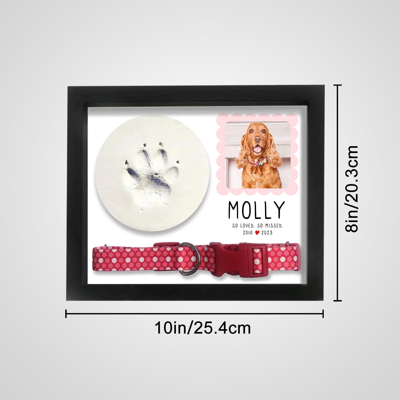 Pet Memorial Shadow Box with Dog Picture Personalized Photo Frame Keepsakes - MACIFECI