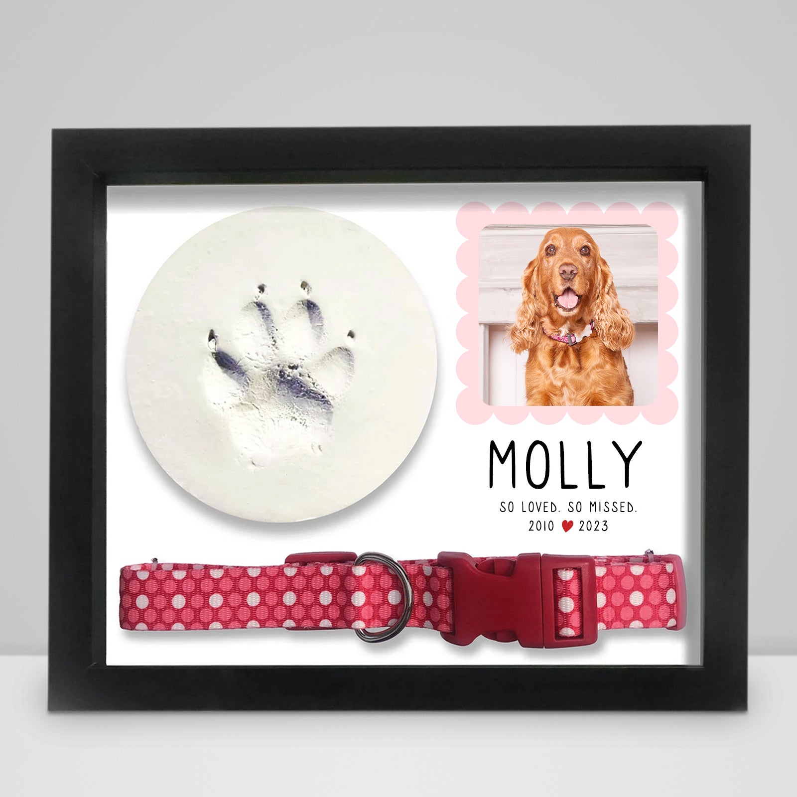 Pet Memorial Shadow Box with Dog Picture Personalized Photo Frame Keepsakes - MACIFECI