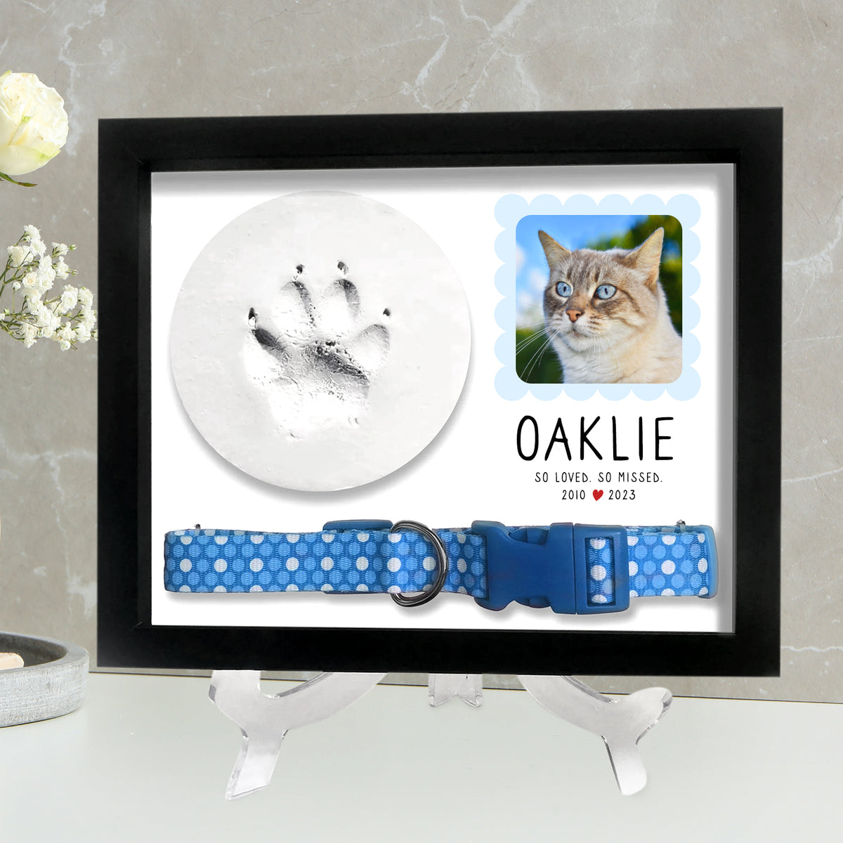 Pet Memorial Shadow Box with Dog Picture Personalized Photo Frame Keepsakes - MACIFECI