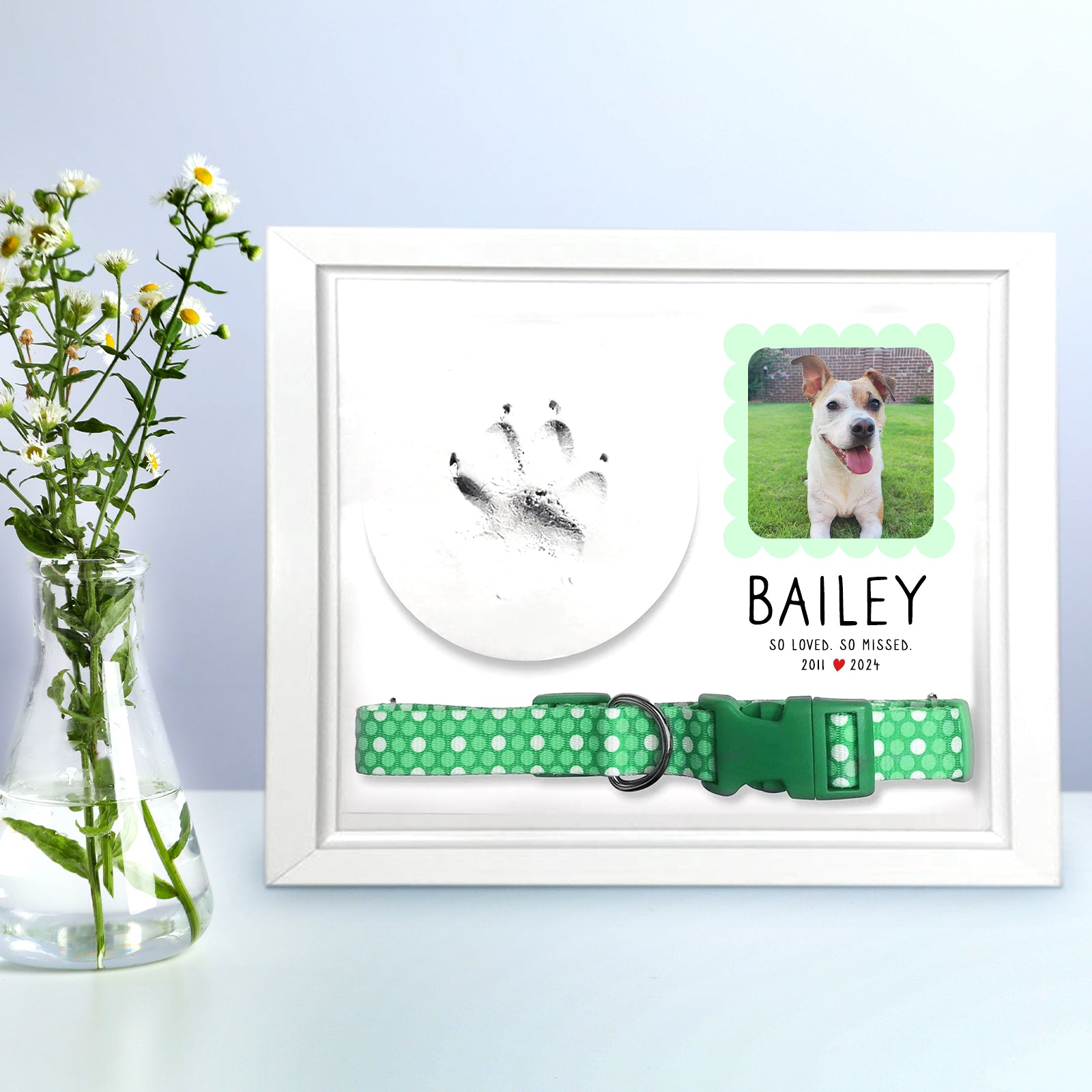 Pet Memorial Shadow Box with Dog Picture Personalized Photo Frame Keepsakes - MACIFECI