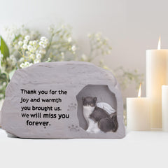 Resin Cat Memorial Stone Unique Pet Burial markers for Garden & Outdoor - MACIFECI