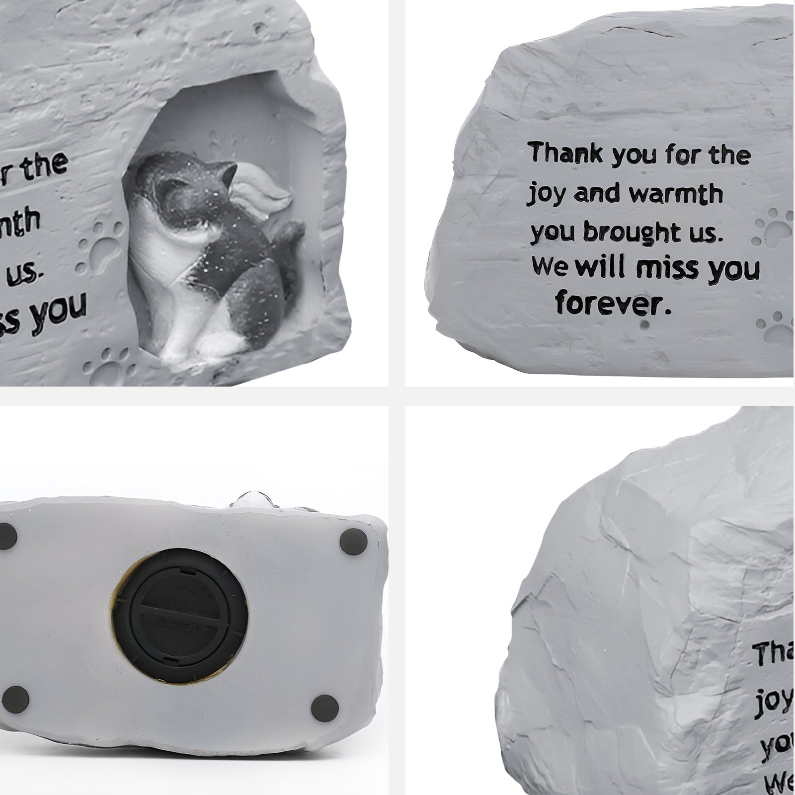 Resin Cat Memorial Stone Unique Pet Burial markers for Garden & Outdoor - MACIFECI