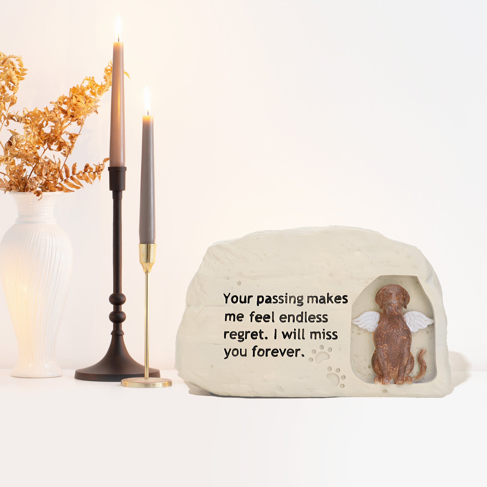 Resin Pet Memorial Stone Unique Dog Burial markers for Garden & Outdoor - MACIFECI