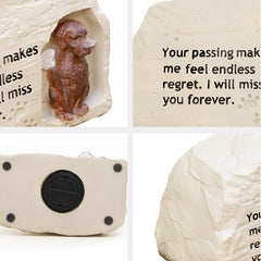 Resin Pet Memorial Stone Unique Dog Burial markers for Garden & Outdoor - MACIFECI